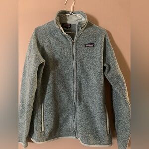 Patagonia Heathered Teal and Gray Fleece Top